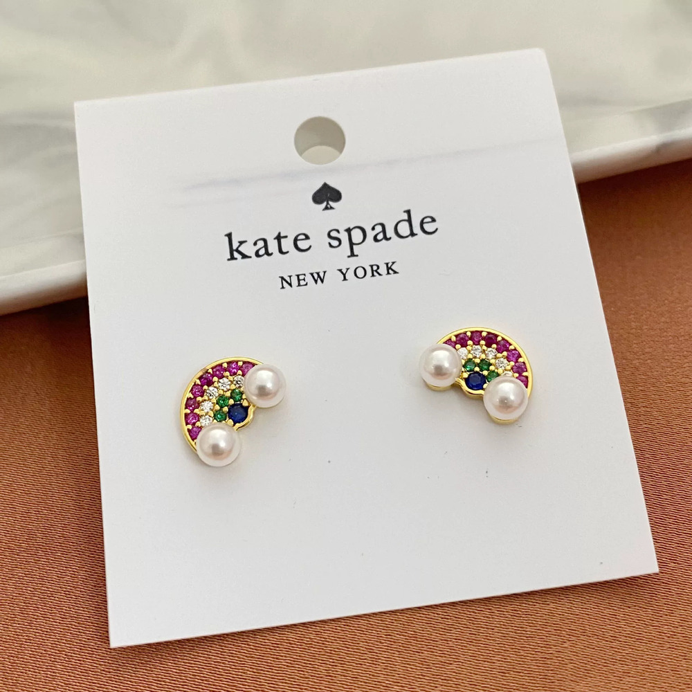 Kate SPADE Pearl Rainbow Stud Earrings Metal
